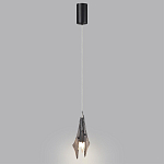 Подвесной светильник с черной металлической основой и рельефным плафоном Glass Pod варинант исполнения - 5 | Loft Concept в Барнауле