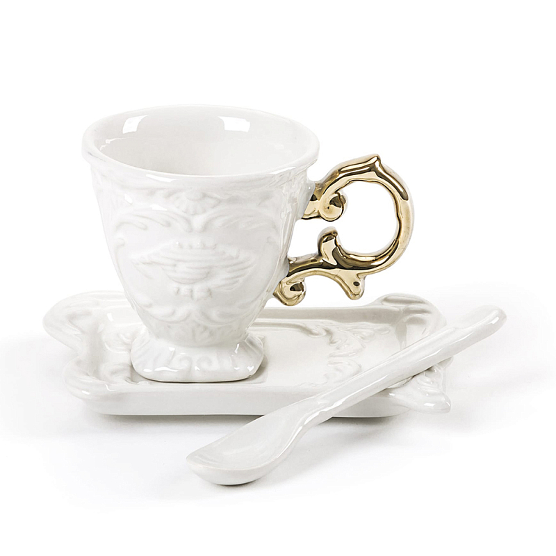 Кофейная пара Seletti I-Coffee Gold Белый Золотой Кофейная пара Seletti I-Coffee Gold Белый Золотой в Барнауле | Loft Concept