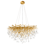 Люстра подвесная с прозрачными стеклянными подвесками в форме капель Диаметр 80 см Droplet Chandelier варинант исполнения - 12 | Loft Concept в Барнауле