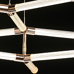 Люстра с геометрической конструкцией из вытянутых цилиндрических плафонов Hex Scaffold  варинант исполнения - 6 | Loft Concept в Барнауле