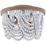 Круглый потолочный светильник с подвесками в виде круглых белых бусин White Beads Ceiling Lamp варинант исполнения - 1 | Loft Concept в Барнауле