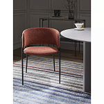 Стул полукруглый мягкий с буклированной обивкой Chair with Boucle Upholstery варинант исполнения - 3 | Loft Concept в Барнауле