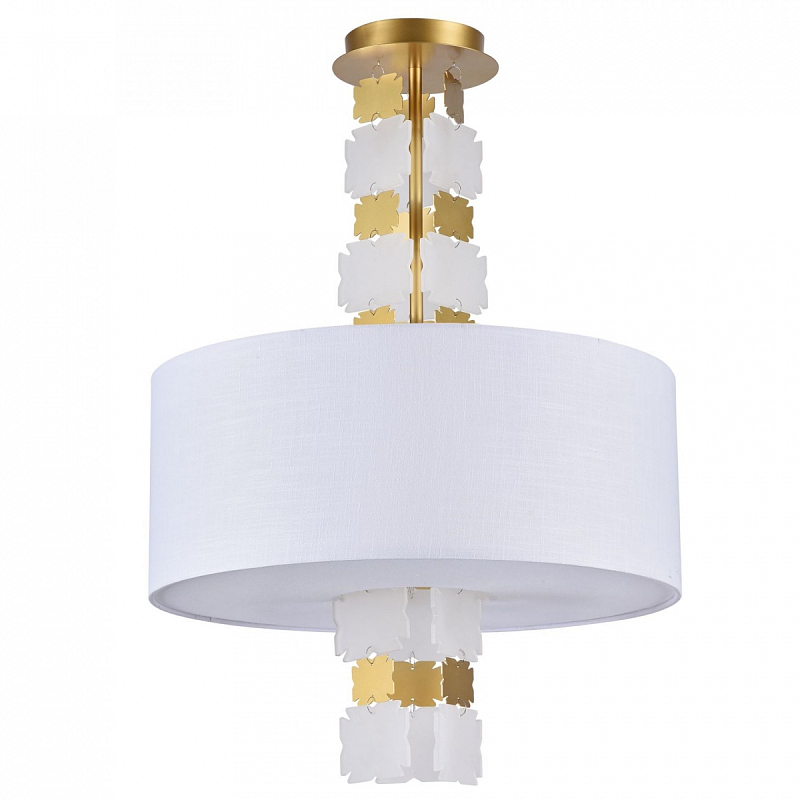 Потолочный светильник Jacopo Mosaic Ceiling Light 3 Белый Латунь Потолочный светильник Jacopo Mosaic Ceiling Light 3 Белый Латунь в Барнауле | Loft Concept