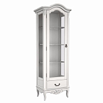 Витрина белая однодверная из массива бука с 4-мя полками и ящиком White Provence варинант исполнения - 2 | Loft Concept в Барнауле