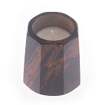 Подсвечник из натурального камня обсидиан со свечой Stone Candlestick варинант исполнения - 2 | Loft Concept в Барнауле