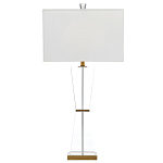 Настольная лампа с прозрачным корпусом и прямоугольным тканевым абажуром Charm and Luxury варинант исполнения - 4 | Loft Concept в Барнауле