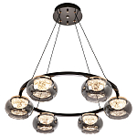 Люстра с круглыми плафонами из дымчато-серого стекла  IONA Grey Glass Chandelier 6 варинант исполнения - 2 | Loft Concept в Барнауле
