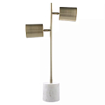 Настольная лампа золотистая на белом мраморном основании Streams of Light варинант исполнения - 2 | Loft Concept в Барнауле