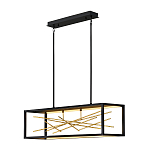 Люстра прямоугольная черного цвета с декором в виде ветвей в золотой отделке Hinkley варинант исполнения - 2 | Loft Concept в Барнауле