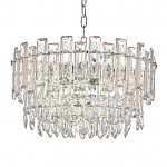 Круглая люстра с хрустальными подвесками на серебряном каркасе Gorgeous Crystal Light варинант исполнения - 3 | Loft Concept в Барнауле
