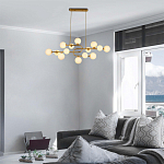 Люстра подвесная с белыми лампами в форме шара Flute варинант исполнения - 1 | Loft Concept в Барнауле