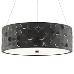 Люстра в форме цилиндра с чёрным фактурным абажуром Round Necklines варинант исполнения - 2 | Loft Concept в Барнауле