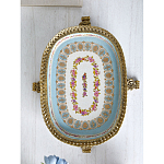 Чаша с цветочным орнаментом на бронзовых ножках Eden Garden варинант исполнения - 5 | Loft Concept в Барнауле