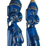 Комплект из 2-х деревянных статуэток Asmat Statuettes Blue Green варинант исполнения - 3 | Loft Concept в Барнауле