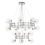 Люстра подвесная с двумя ярусами и 24-ю рельефными прозрачными плафонами из стекла Perforated Glass Bubbles варинант исполнения - 2 | Loft Concept в Барнауле