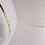 Кресло велюровое оттенка слоновой кости с простроченной спинкой Perfect Comfort варинант исполнения - 3 | Loft Concept в Барнауле