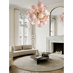 Люстра розовые шары на золотом каркасе Pink Light Bubbles варинант исполнения - 4 | Loft Concept в Барнауле