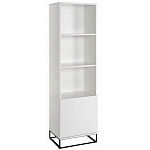 Стеллаж книжный белый с 3-мя открытыми полками и дверкой Strict Lines варинант исполнения - 1 | Loft Concept в Барнауле