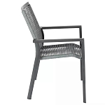 Стул темно-серый с высокой плетеной спинкой и сиденьем Braided Strength варинант исполнения - 2 | Loft Concept в Барнауле