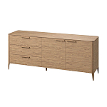 Тумба с 3-мя выдвижными ящиками и 2-мя дверцами из массива дуба Type oak L варинант исполнения - 1 | Loft Concept в Барнауле