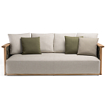 Дизайнерский уличный диван из массива дерева с плетеной спинкой PALINFRASCA Sofa варинант исполнения - 18 | Loft Concept в Барнауле