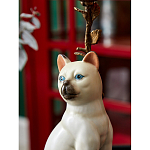 Подсвечник в виде кошки из фарфора с бронзовыми элементами Paradise Cat варинант исполнения - 8 | Loft Concept в Барнауле