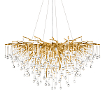 Люстра подвесная с прозрачными стеклянными подвесками в форме капель Диаметр 100 см Droplet Chandelier варинант исполнения - 1 | Loft Concept в Барнауле