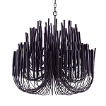 Люстра черная с несколькими ярусами деревянных палочек Bright Wooden Chandelier варинант исполнения - 9 | Loft Concept в Барнауле