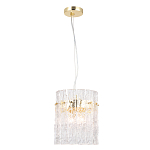 Подвесной светильник цилиндрической формы с текстурными стеклянными элементами Textured Glass Chandelier варинант исполнения - 3 | Loft Concept в Барнауле