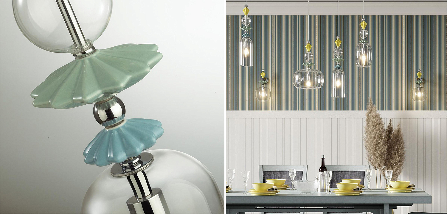 Подвесной светильник Iris Glas hanging lamp candy C chrome Подвесной светильник Iris Glas hanging lamp candy C chrome - Loft-Concept в Барнауле