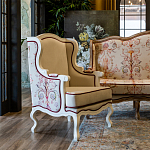 Кресло из массива бука бежевое с растительным орнаментом Raffael Beige Floral Armchair варинант исполнения - 7 | Loft Concept в Барнауле