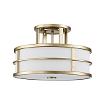 Потолочный светильник с белым матовым абажуром в металлическом каркасе Feiss варинант исполнения - 1 | Loft Concept в Барнауле