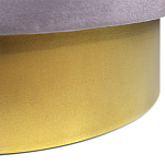 Пуф фиолетовый велюр на золотом металлическом основании Golden Belt варинант исполнения - 3 | Loft Concept в Барнауле