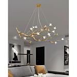 Люстра в виде золотой ветки с цветами Glass Flower Pendant Light варинант исполнения - 6 | Loft Concept в Барнауле