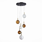 Люстра светодиодная с сферическими стеклянными плафонами Splatter варинант исполнения - 3 | Loft Concept в Барнауле