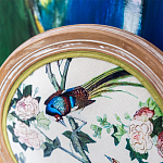 Стул из массива бука бежевый с изображением птиц и цветов Beige Green Chinoiserie Rose Garden Chair варинант исполнения - 3 | Loft Concept в Барнауле