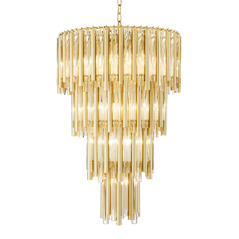Люстра Chandelier Gigi L Gold Золотой Прозрачное Стекло Люстра Chandelier Gigi L Gold Золотой Прозрачное Стекло в Барнауле | Loft Concept