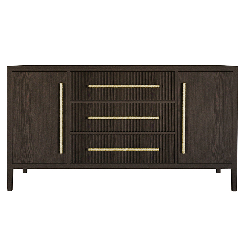 Буфет Primo с тремя ящиками и двумя фасадами Темный орех Орех Золотой в Барнауле | Loft Concept 