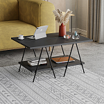 Стол журнальный с прямоугольной столешницей и полкой цвета антрацит ESSEL ANTHRACITE варинант исполнения - 2 | Loft Concept в Барнауле