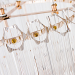 Люстра подвесная круглая с прозрачными хрустальными трубками и золотистым каркасом Диаметр 44 см Hexagon Tube Light варинант исполнения - 3 | Loft Concept в Барнауле