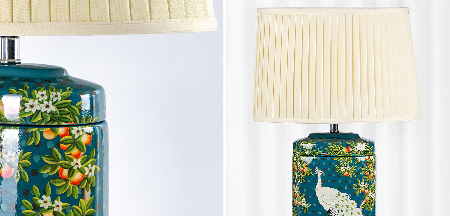 Настольная лампа White Peacock Lampshade Настольная лампа White Peacock Lampshade - Loft-Concept в Барнауле