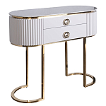 Консоль с белая овальная с мраморной столешницей Thoroughbass  варинант исполнения - 1 | Loft Concept в Барнауле