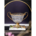 Чаша из прозрачного стекла с ручками и ободком из бронзы Eden Garden варинант исполнения - 2 | Loft Concept в Барнауле