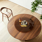 Стол обеденный круглый с двойной столешницей Walnut Wood Table варинант исполнения - 5 | Loft Concept в Барнауле