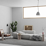 Стол журнальный бежево-серый из 3-х частей со столешницами в виде геометрических элементов MUND SIDE TABLE LIGHT MOCHA варинант исполнения - 2 | Loft Concept в Барнауле