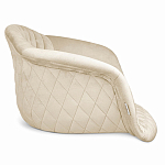 Барный стул со спинкой и подлокотниками на 4-х деревянных ножках Кремовый Велюр Ava Charm варинант исполнения - 3 | Loft Concept в Барнауле