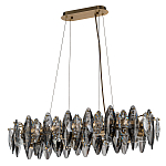 Люстра подвесная с овальными подвесками из стекла дымчатого цвета Harlow Crystal Round варинант исполнения - 1 | Loft Concept в Барнауле