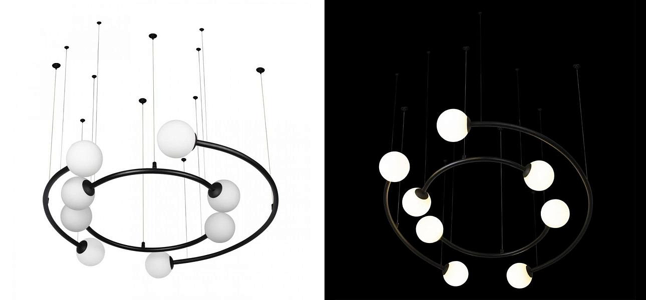 Дизайнерская Модульная Люстра PLANETARY two rings Black 80 см Дизайнерская Модульная Люстра PLANETARY two rings Black 80 см - Loft-Concept в Барнауле