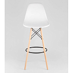 Пластиковый барный стул на ножках из массива бука Eames White варинант исполнения - 5 | Loft Concept в Барнауле