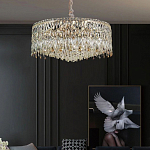 Люстра круглая с хрустальными подвесками на золотистом каркасе Roul Crystal Light варинант исполнения - 12 | Loft Concept в Барнауле